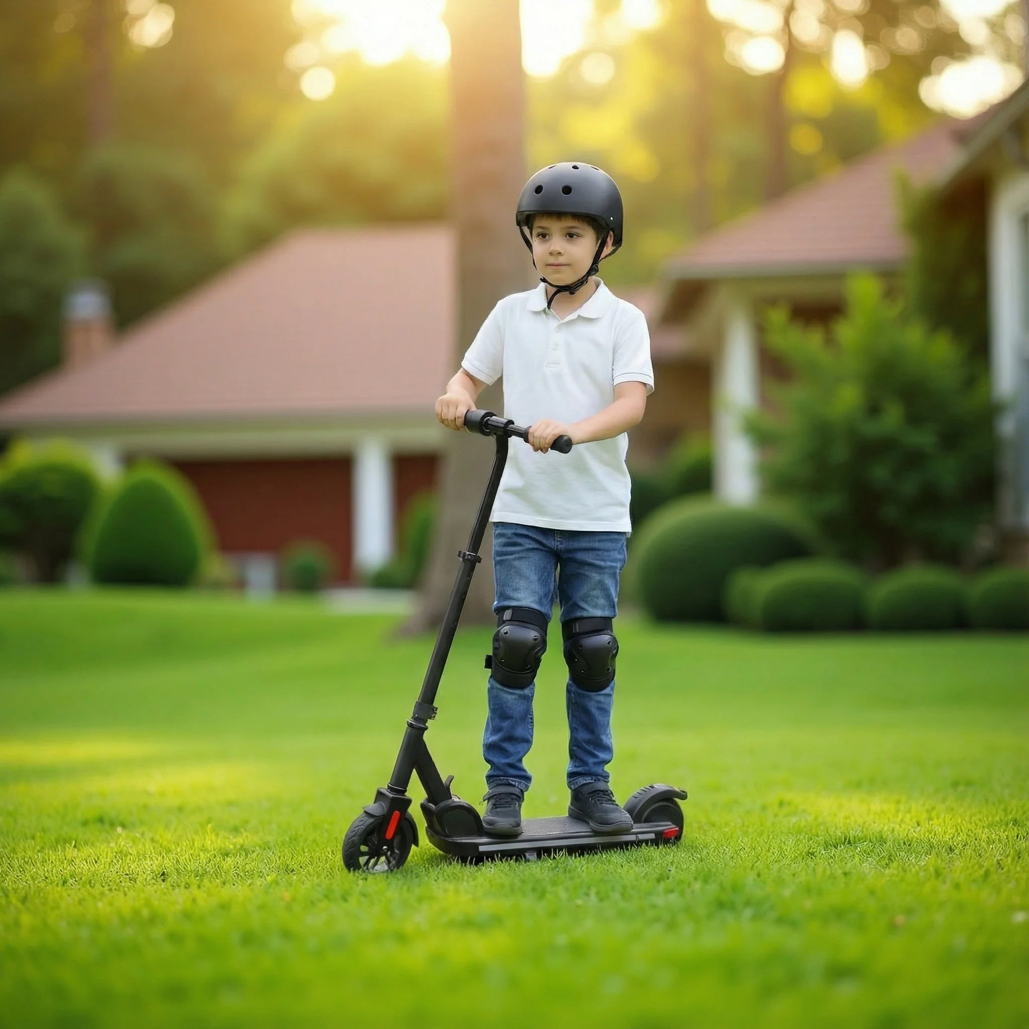 150W Electric Scooter Kids 6-12 10MPH 7Mi Range Colorful Lights Adjustable Height  1Year Warranty