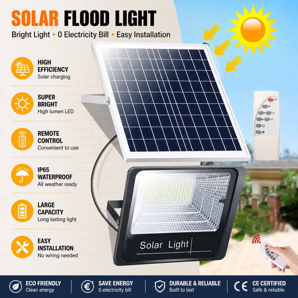 30W Led Solar Light High bright Flood Light Waterproof Outdoor Garden Wall Light with Aluminum Solar Panel For garden