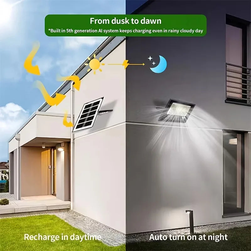 30W Led Solar Light High bright Flood Light Waterproof Outdoor Garden Wall Light with Aluminum Solar Panel For garden