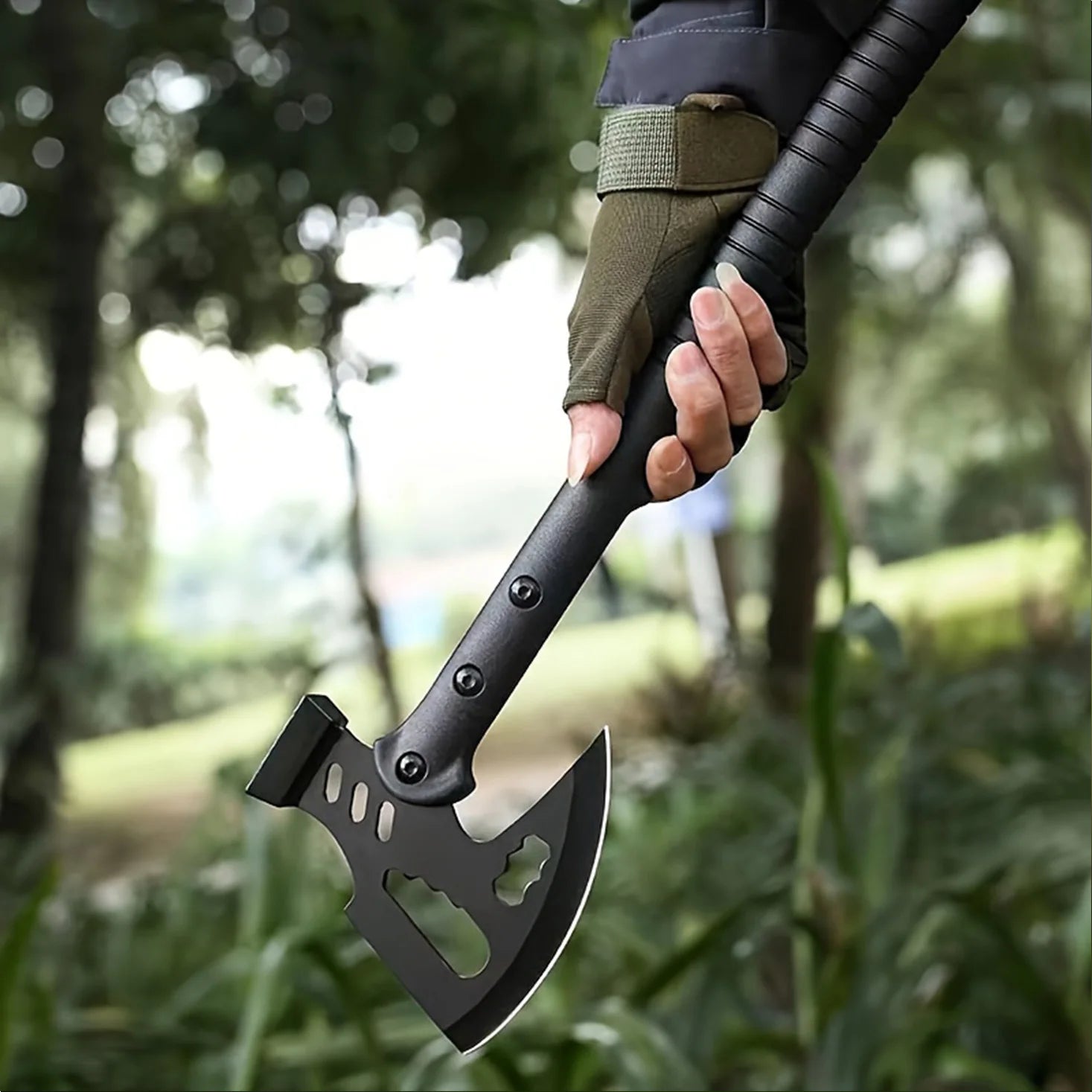 Camping Axe (Includes Sheath) | One-Piece Stainless Steel Survival Axe | Camping & Survival(17.3l Axe | Outdoor Axe & Hatchet Combo(17.3IN)