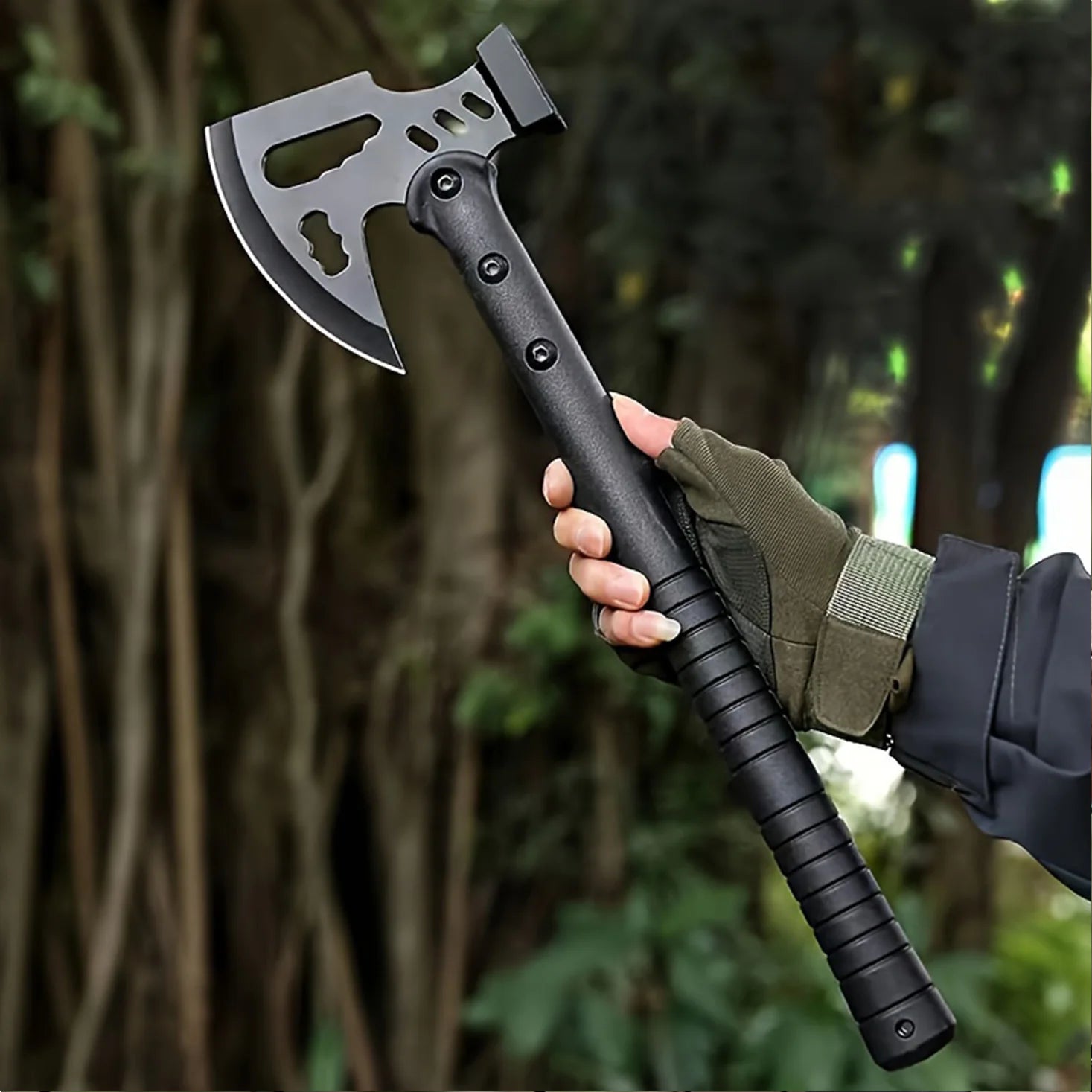 Camping Axe (Includes Sheath) | One-Piece Stainless Steel Survival Axe | Camping & Survival(17.3l Axe | Outdoor Axe & Hatchet Combo(17.3IN)