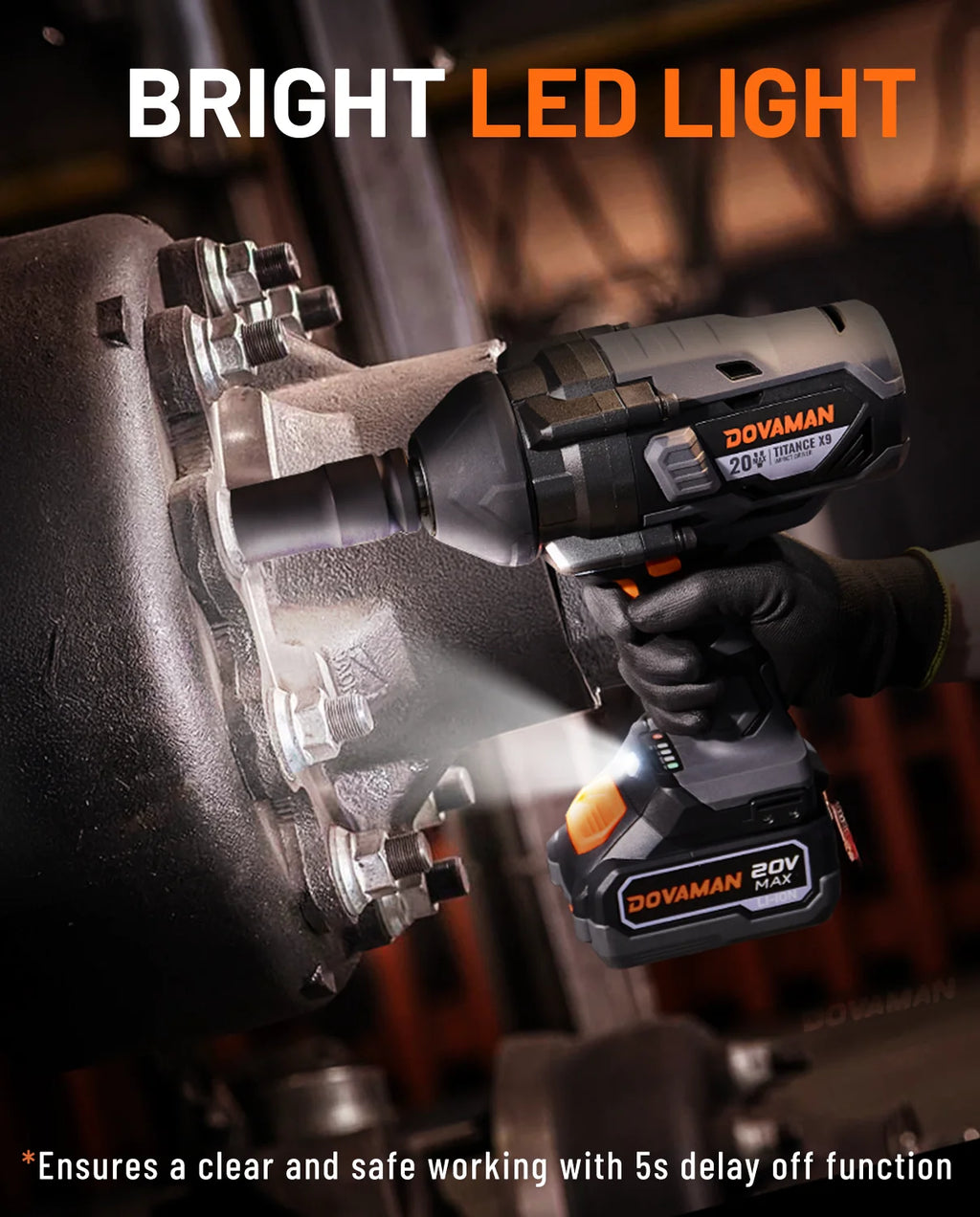 20V Brushless Impact Wrench, 3/4" Cordless Impact Gun 2200Nm, 5 Modes, 4.0Ah Battery for Lug Nuts & Trucks