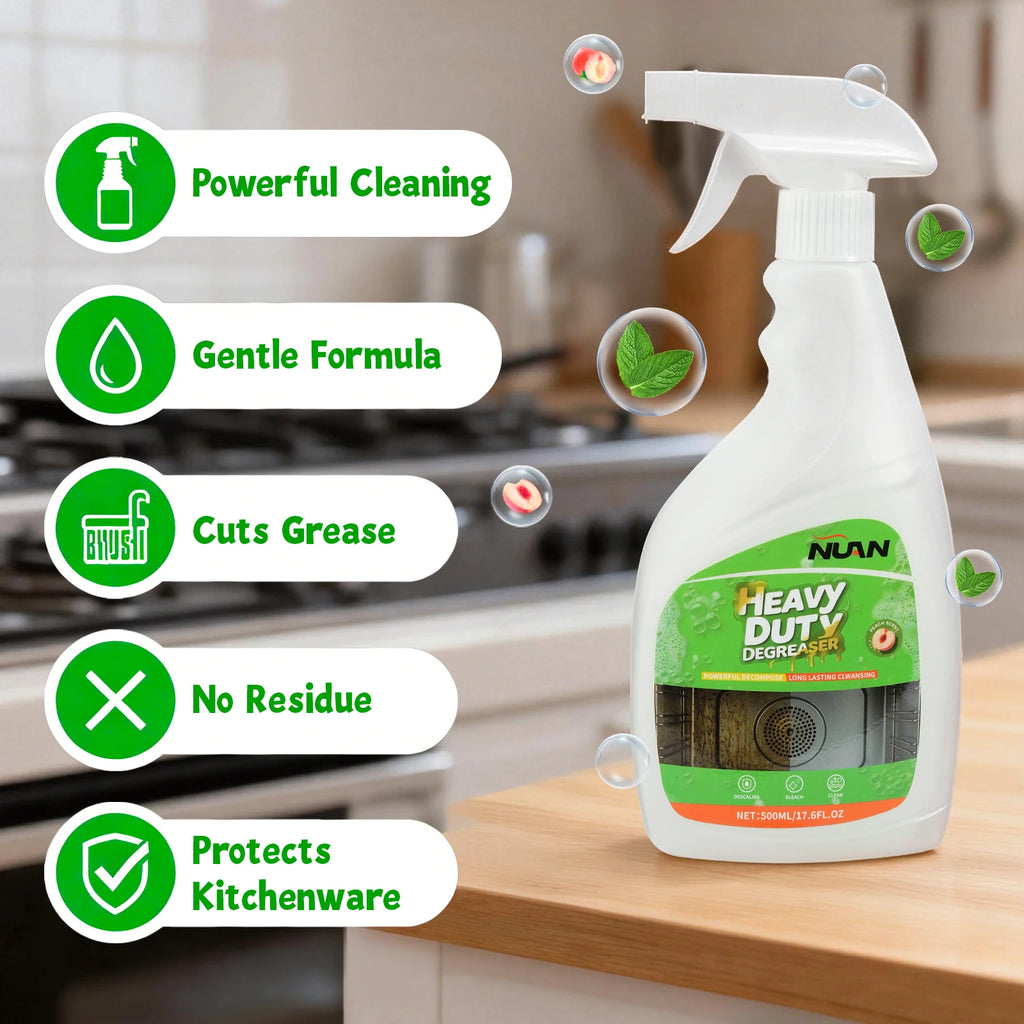 Kitchen Hood Grease Remover Cleaner Heavy Duty Degreaser Spray for Stove Oven Range Hood Cooktop Removes Oil Stains Fast