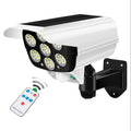 Outdoor Motion Sensor Solar Lights 66 LED FloodLight Waterproof Wireless Dummy Decoy Fake Security Camera for Porch Garden Patio