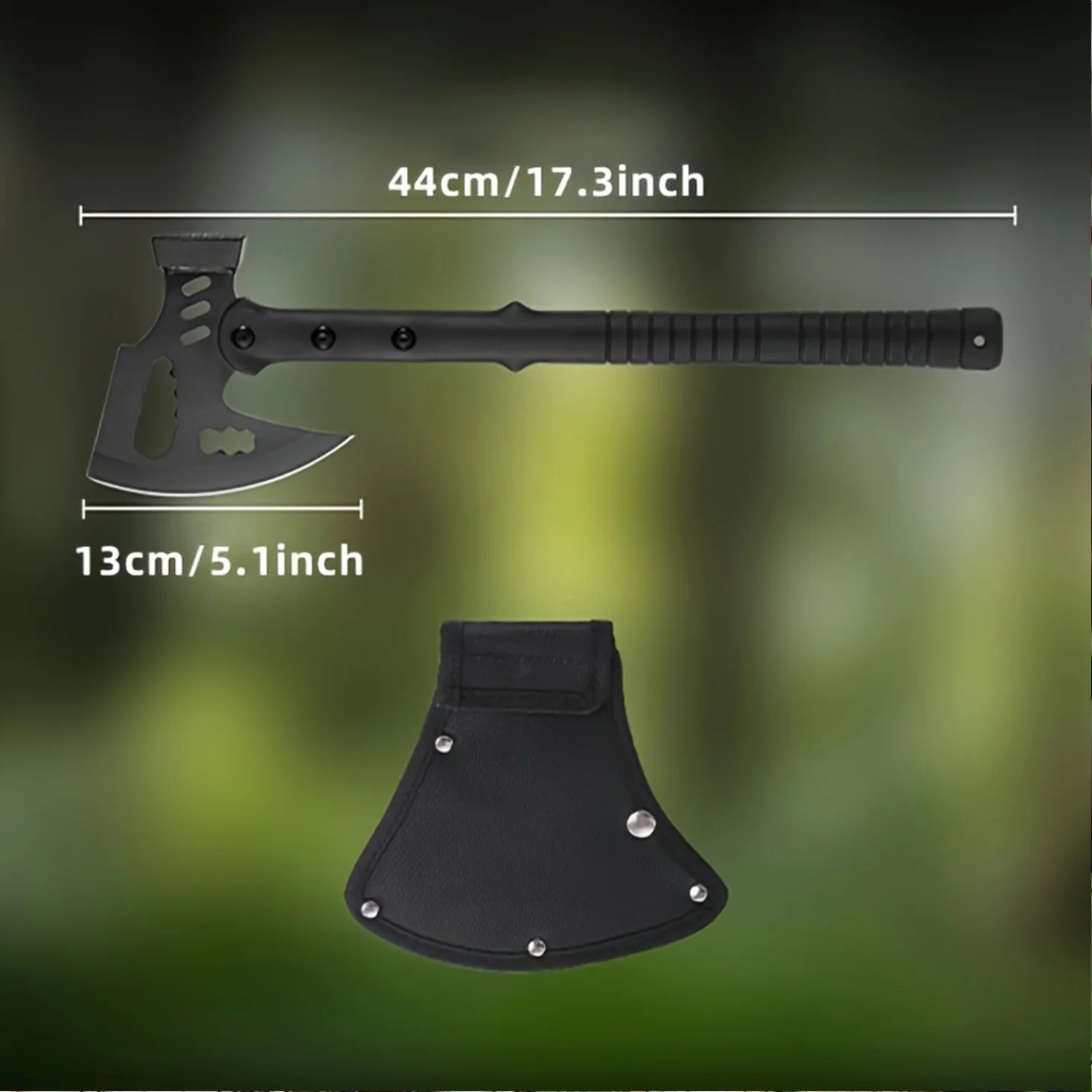 Camping Axe (Includes Sheath) | One-Piece Stainless Steel Survival Axe | Camping & Survival(17.3l Axe | Outdoor Axe & Hatchet Combo(17.3IN)