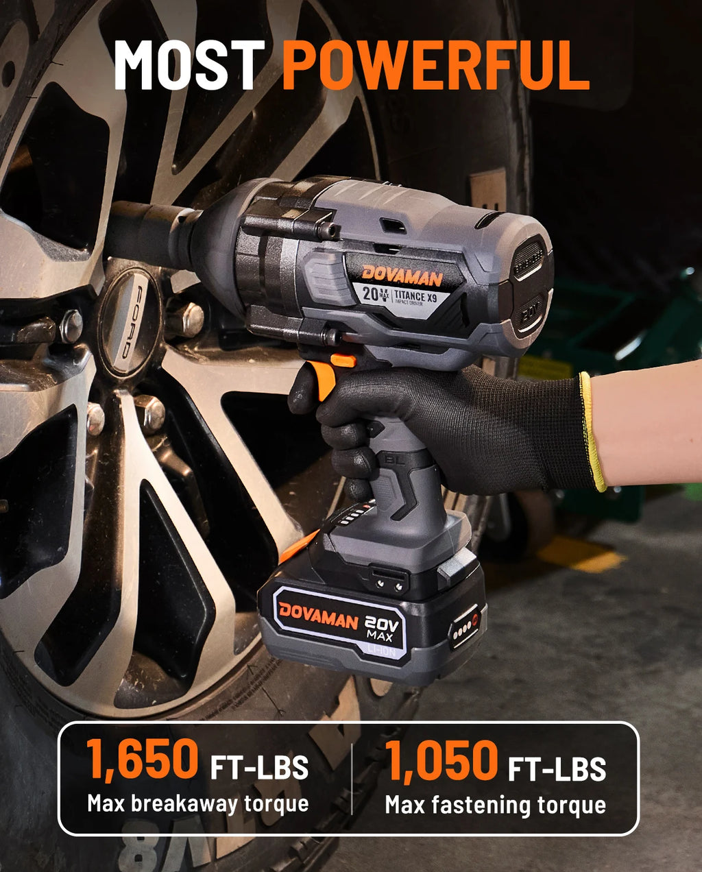 20V Brushless Impact Wrench, 3/4" Cordless Impact Gun 2200Nm, 5 Modes, 4.0Ah Battery for Lug Nuts & Trucks