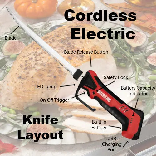 Cordless Electric Knife for Carving and BBQ