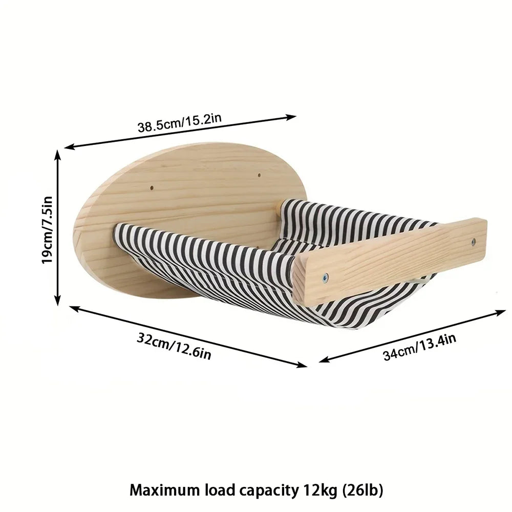 1 Piece Wall Mounted Cat Hammock Cat Jumping Platform for Rest with Scratching Post for Climbing and Grinding Claws Cat Supplies