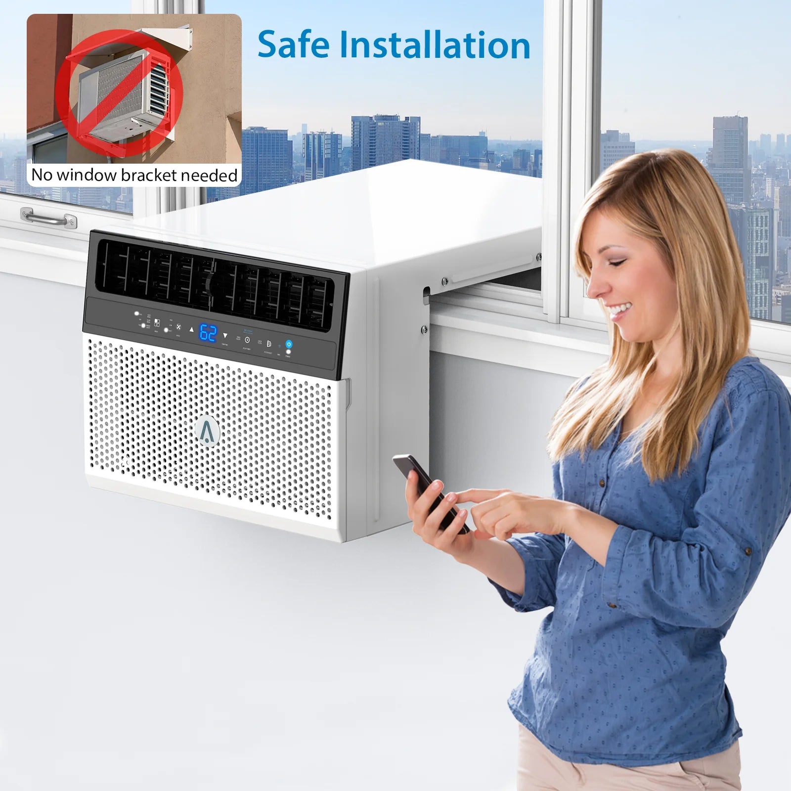 6000 BTU Window Air Conditioner,ac window unit with Washable Filter,Quiet Operation,Up to 269 Square Feet,110V/60Hz