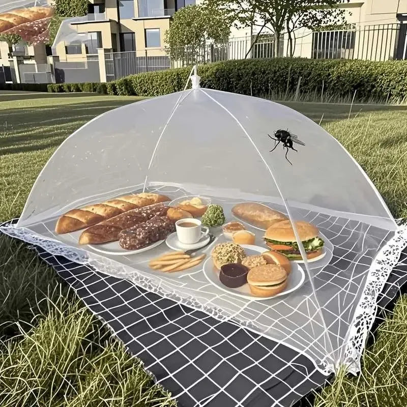 1Pack Mesh Food Covers, Large and Tall Encrypted Plate Serving Tents Reusable Collapsible Umbrella for Outdoors, Parties, Picnics, BBQ