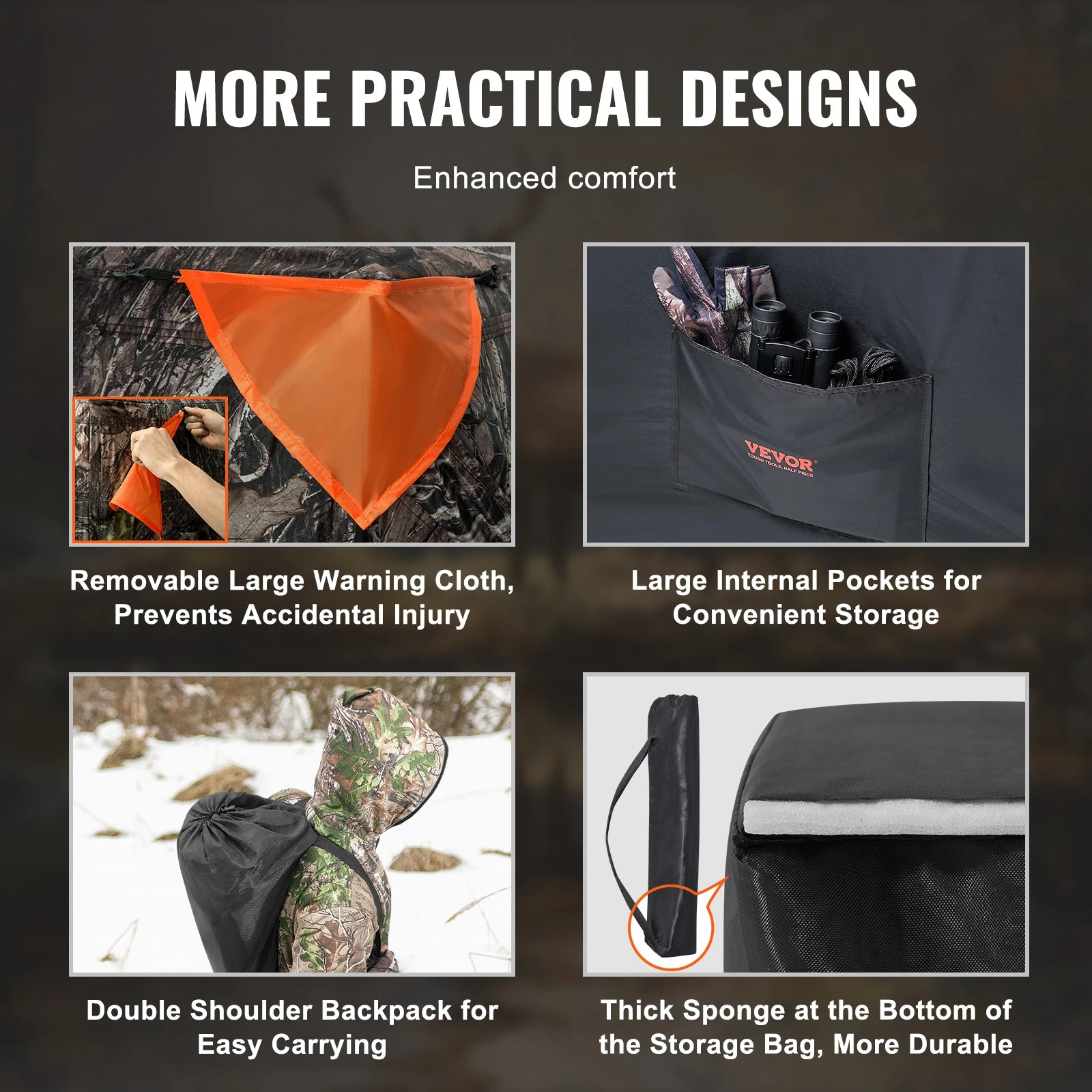 Hunting Blind  270° See Through Ground Blind 1-2 Person for Hunting  See Through Mesh for Turkey and Deer Hunting