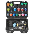28 Pcs Universal Radiator Pressure Tester Kit Manual Pump Color-coded Steel Test Cap Adapter Toolbox For Car Motorcycle