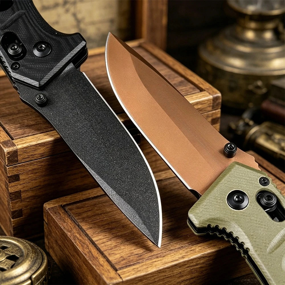 Small Folding Pocket Knife D2 Steel Blade G10 Handle for Outdoor Camping Hunting Survival Tool Everyday Carry Gift for Men