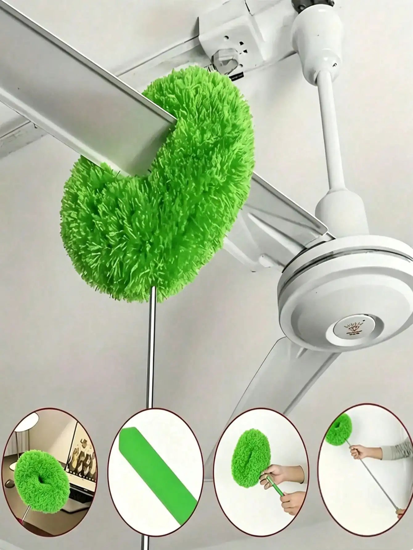 Extendable Microfiber Ceiling Fan Duster, Adjustable Length 13 To 31.5 Inches, Washable, Suitable For High Ceilings, Furniture And Car Cleaning, Multi-Functional Duster, Easy To Clean Household Items