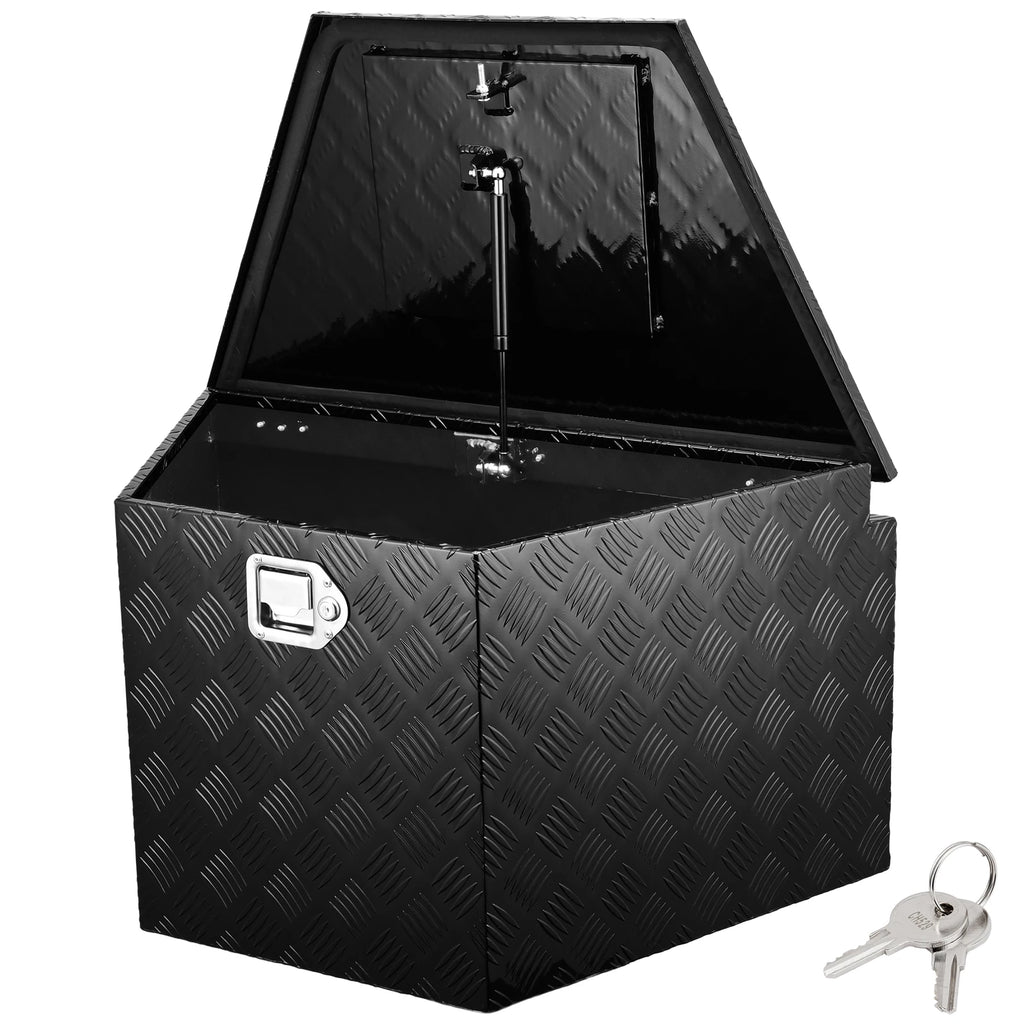 Trailer Tongue Box, Aluminum Alloy Diamond Plate Tongue Box Tool Chest, Heavy Duty Trailer Box Storage for Pickup Truck