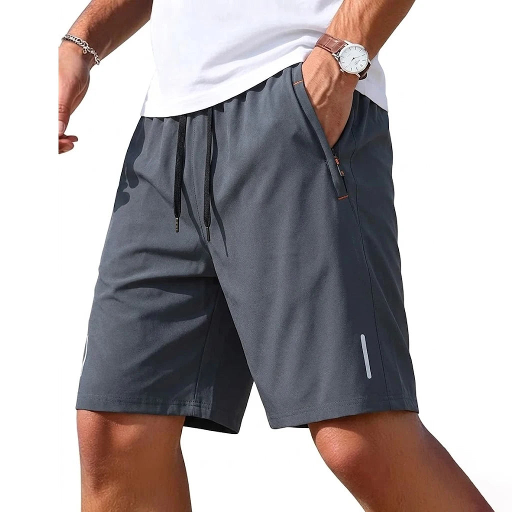 Beach Mens Quick Dry Short Pants Summer Athletic Trousers Pocket Gym Man Casual Zipper Hiking Shorts Man Plus Size Baggy Pants