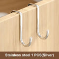 1 Piece Silver Metal Seamless Hook, Suitable for Kitchens, Bathrooms, and Wardrobes, No Drilling Required, Easy To Install