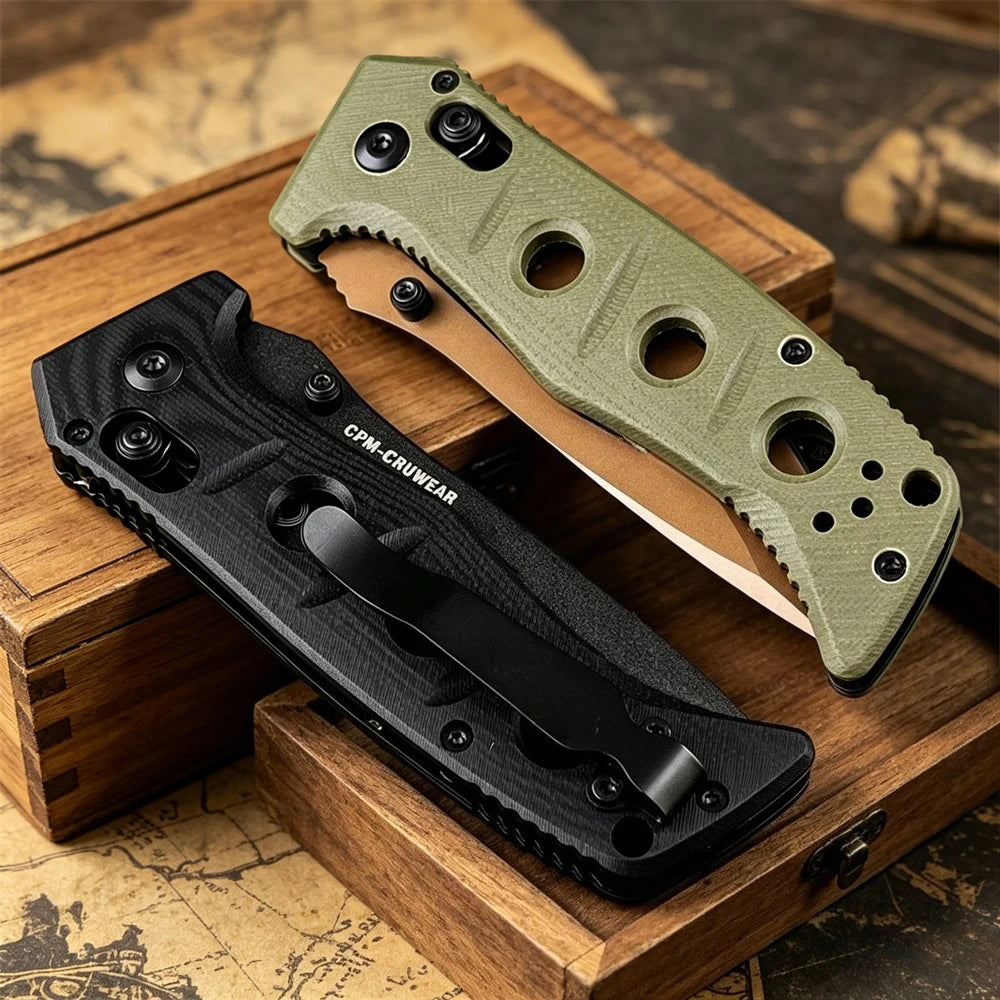 Small Folding Pocket Knife D2 Steel Blade G10 Handle for Outdoor Camping Hunting Survival Tool Everyday Carry Gift for Men