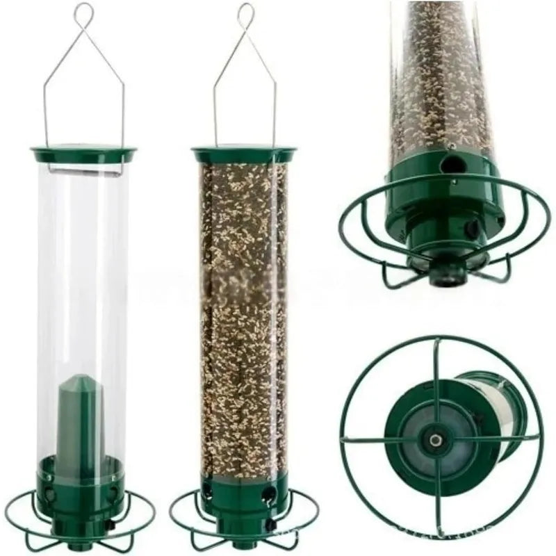 Hanging Wild Bird Feeder Weight Activated Rotating Squirrel Proof Outdoor Garden Yard Tree Mounted Automatic Bird Feeding