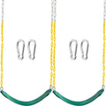 2 Pack Green Swing Seats Heavy Duty with 66" Chain Swing Set with Snap Hooks for Kids Outdoor Play Playground