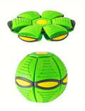 Magic UFO Flying Flat Disc Ball Toy with LED Light Outdoor Sport Deformable Ball for Kids Boys Girls