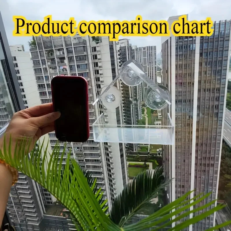 Transparent Bird Feeder Birds House for Outdoor Window Bird Feeder with Strong Suction Cups for Wild Birds,