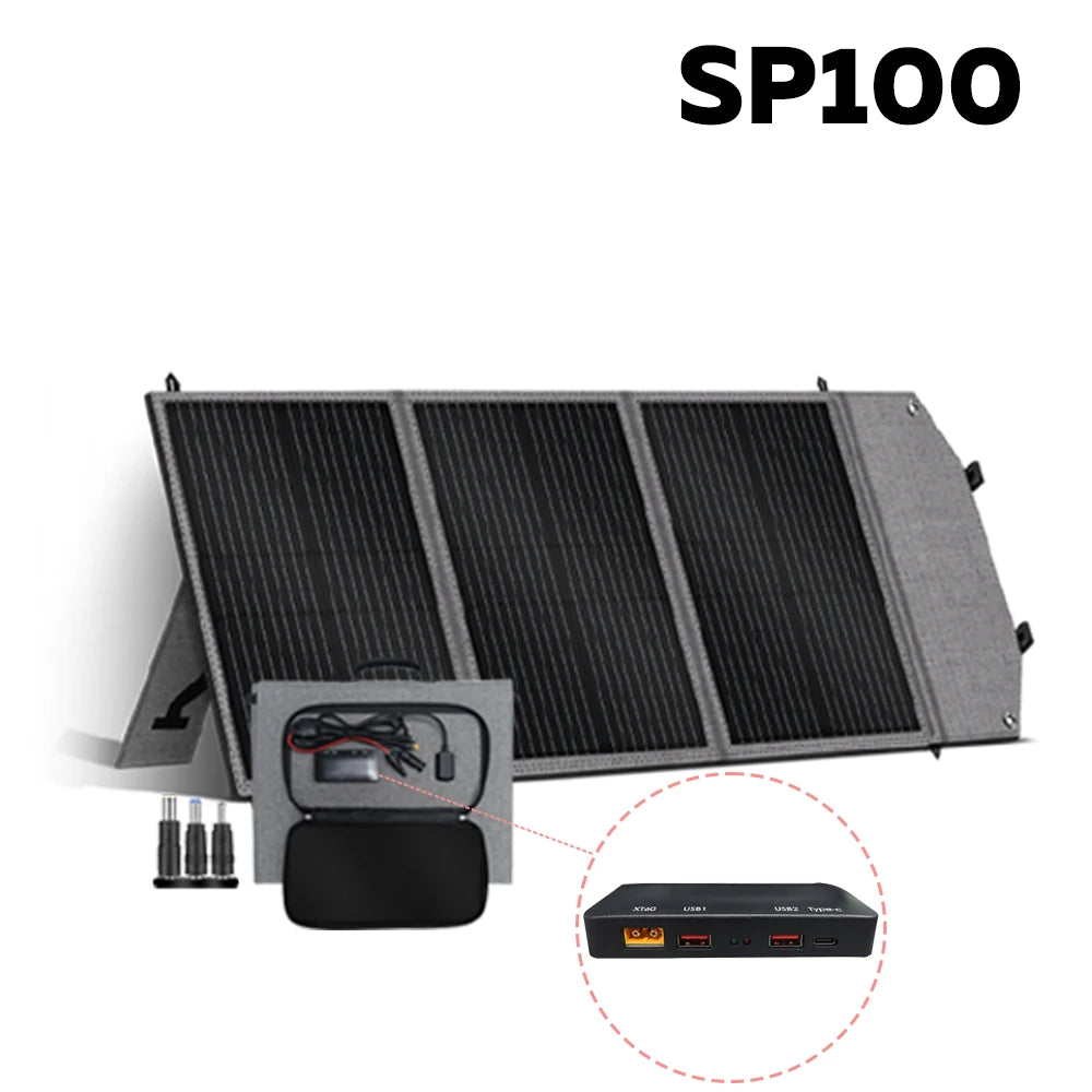 400W 200W 100W Portable Solar Panel, Foldable Solar Power System for Solar Generator, Camping, RV Travel, 23% High Effic