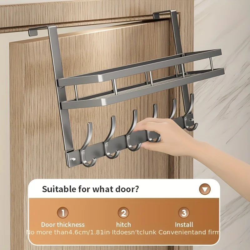 Multifunctional Metal Over-the-Door Storage Rack Easy Install For Kitchen Bathroom Bedroom Xmas Gift | 24-hour Shipping