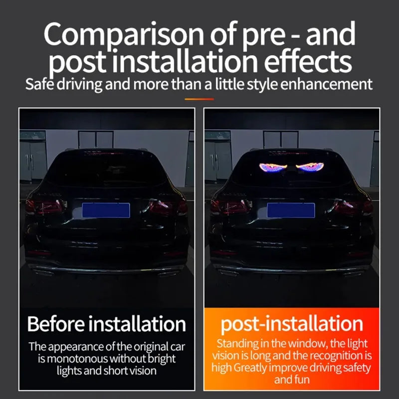 USB Dynamic Animation Led Eye Display Pixel Panel For Car Truck Demon Eyes LED Screen Light Front Rear Windshield Decoration
