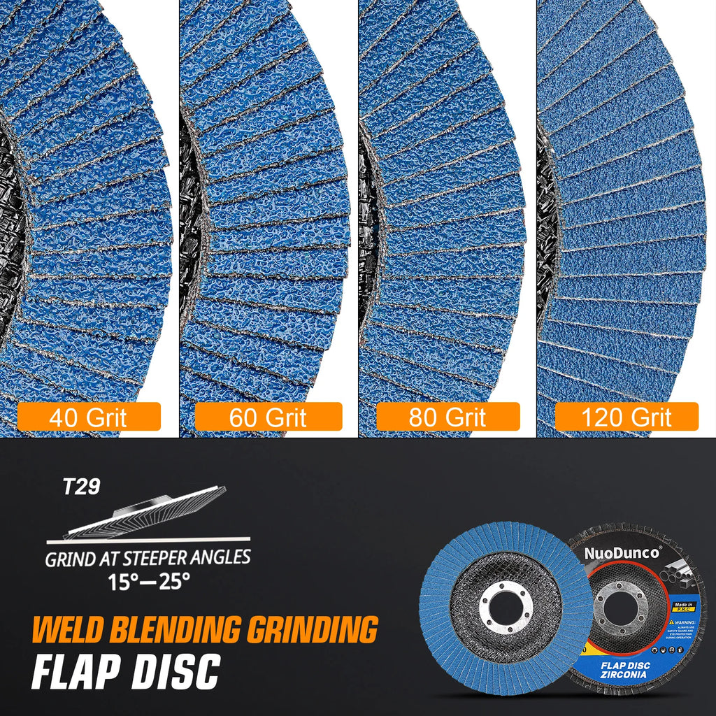 5pcs 5inch Flap Discs 125mm Grinding Discs Angle Grinder Sanding Discs for Metal