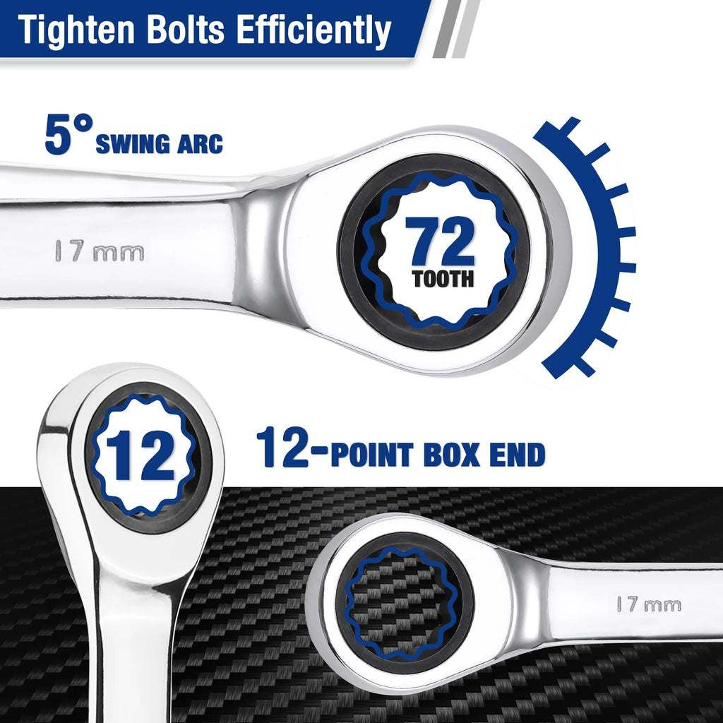 21pc Ratcheting Wrench Set with Box