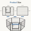6 Panels Metal Dog Playpen Pet Fence 24 Inch to 40 Inch Foldable Large Dog Puppy Exercise for Yard Gate Camping Outdoor