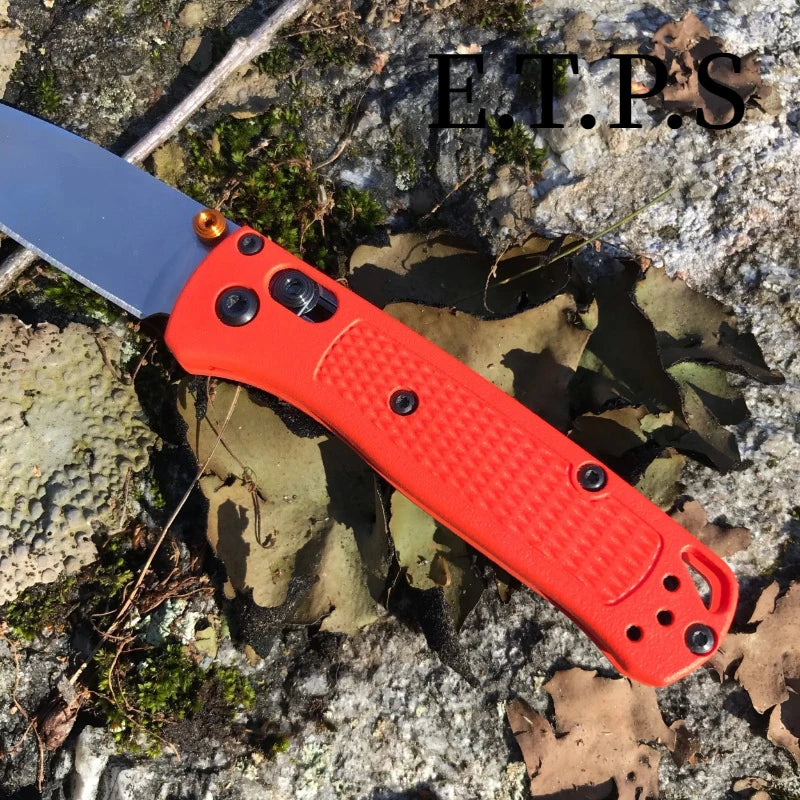 BM 533-3 MINI Bugout Nylon Wave Fibre Handle Axis Lock Folding Outdoor Pocket Knife EDC Camping Hunting Tools