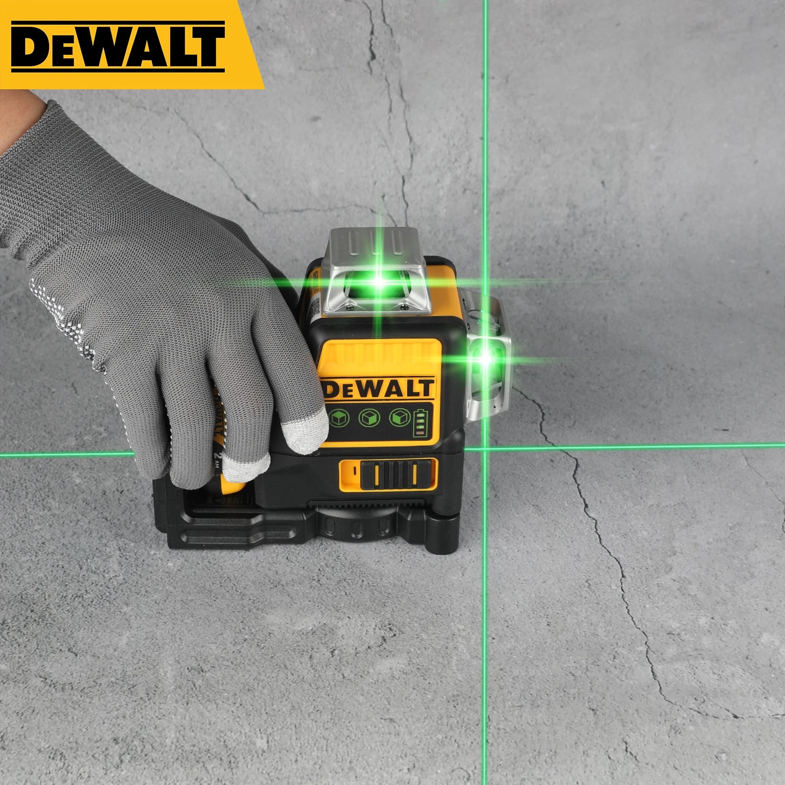 DEWALT DW089LG 12 - Line Green Beam Laser Level - 360° 3 - Side Coverage, 12V Li - Ion for Versatile Jobsite Tasks