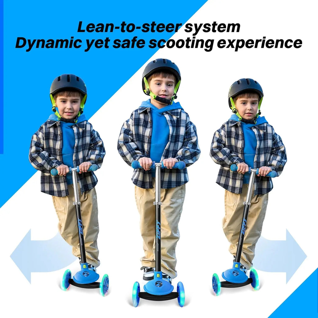 Kids Multicolor 3 Wheel Scooter Toddler Kick Scooters with LED Light-Up Wheels for Boys and Girls Gift 5 Adjustable Height