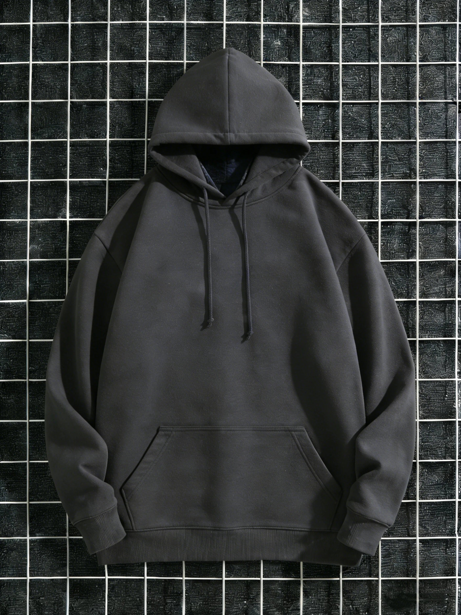 Men's Autumn/Winter Casual Sporty Fashion Pocket Sweatshirt Warm Solid Color Hooded Sweatshirt