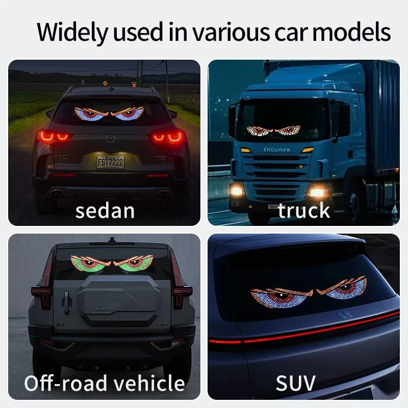 USB Dynamic Animation Led Eye Display Pixel Panel For Car Truck Demon Eyes LED Screen Light Front Rear Windshield Decoration
