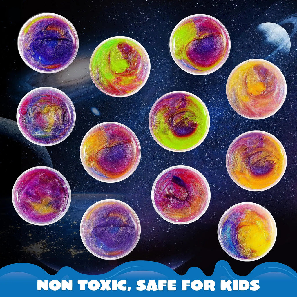 36 Pcs Galaxy Slime Cup Party Favors Stretchy Non-Sticky Safe for Classroom Reward Birthday Party Supplies