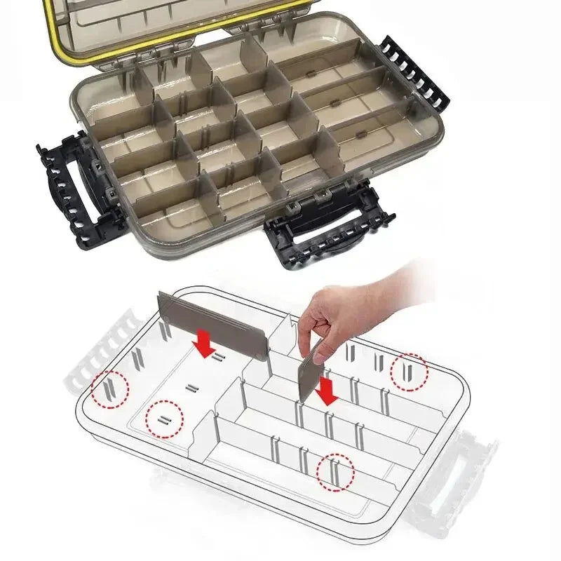 Large-Capacity Waterproof Fishing Tackle Box Fishing Accessories Tool Storage Box Fish Hook Fake Bait Storage Box Fishing Supply