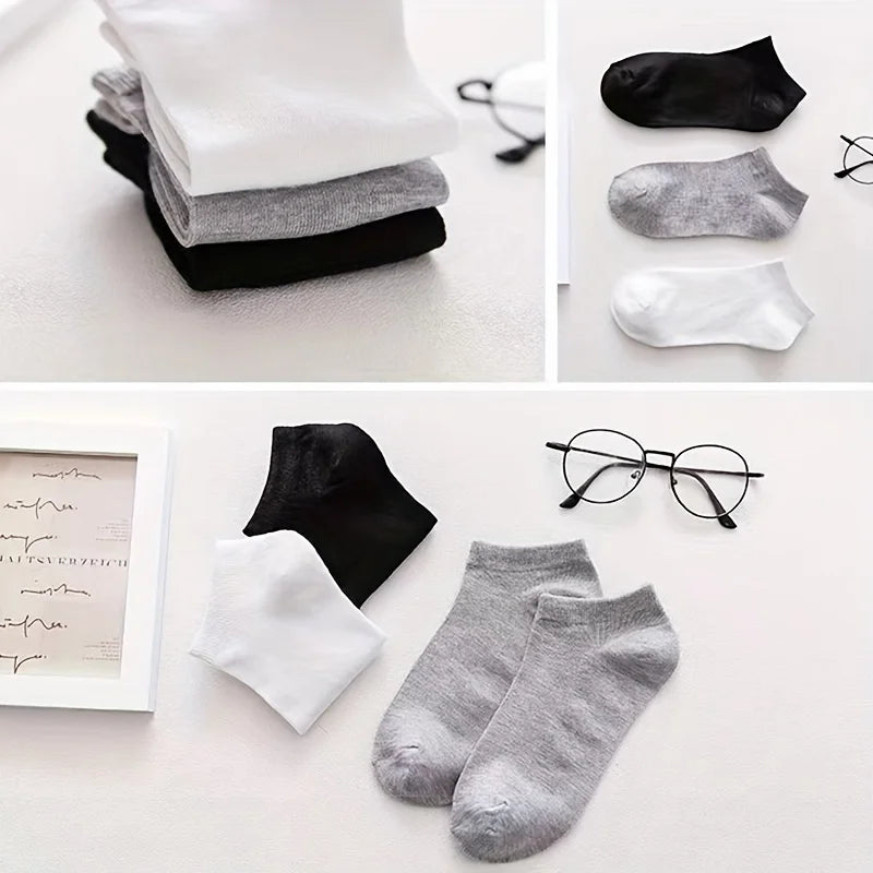 10/20/30/40/60 Pairs Of Unisex Solid Color Socks Comfy Breathable Soft Sweat Absorbent Socks For Daily And Outdoor Wearing 2030