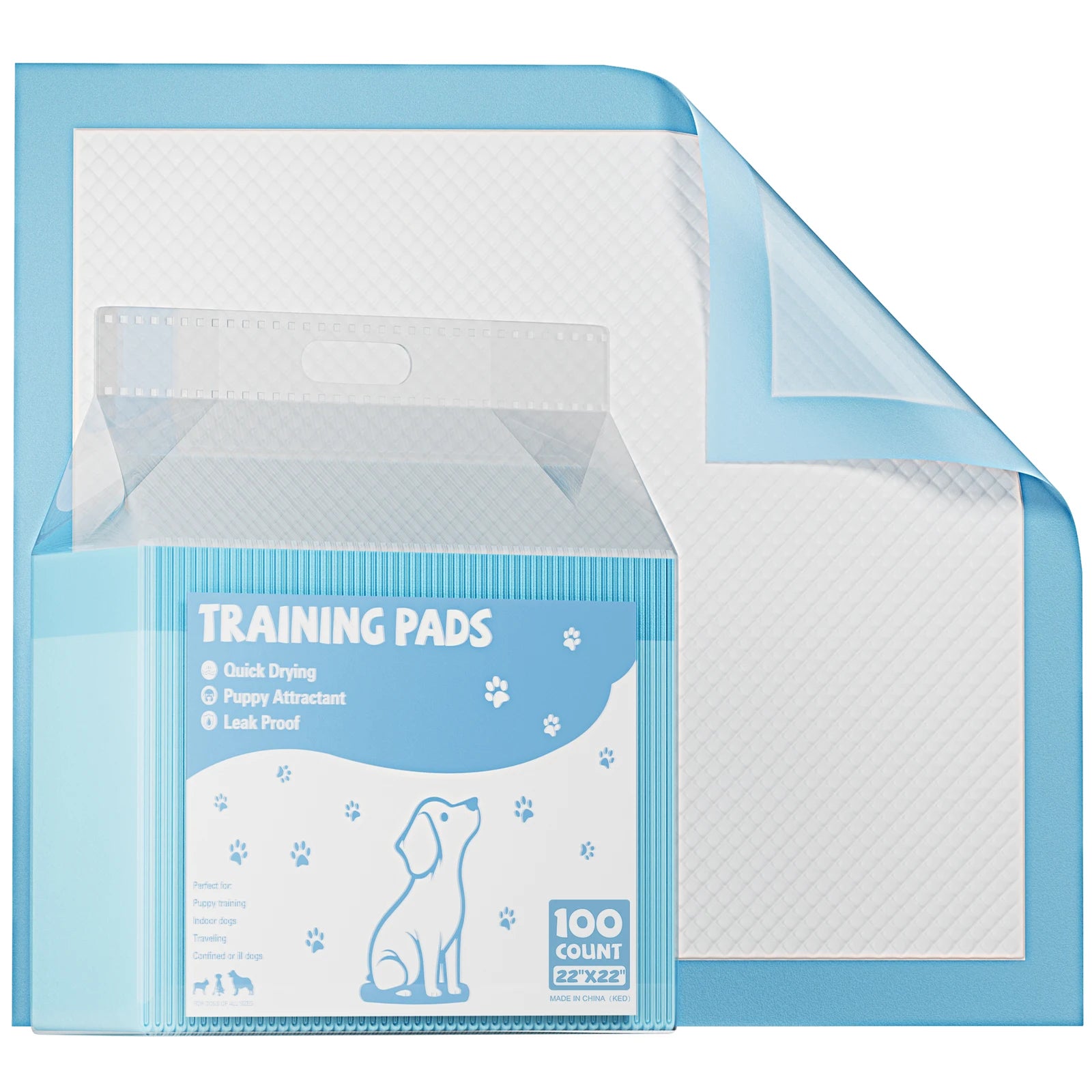 150 Count 22' X 22' Super Absorbency Disposable Underpads Leakproof Quick Drying Disposable Pads for Dogs Puppy Cat Pee Pads