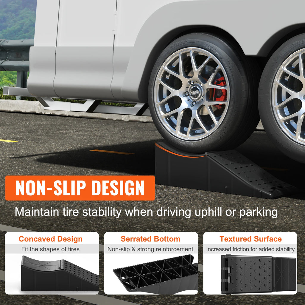 Car Ramp Low Profile Car Service Ramp 20000 lbs/10 Ton Loading Capacity 5.5" Lift Height Car Ramp Heavy Duty Tire Ramp