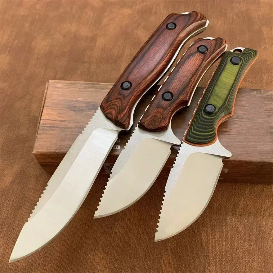 Straight BM 15002/15017 Wilderness Hunting Knife CPM-S30V Blade Wooden/G10 Handle Outdoor Knives Pocket EDC Tools