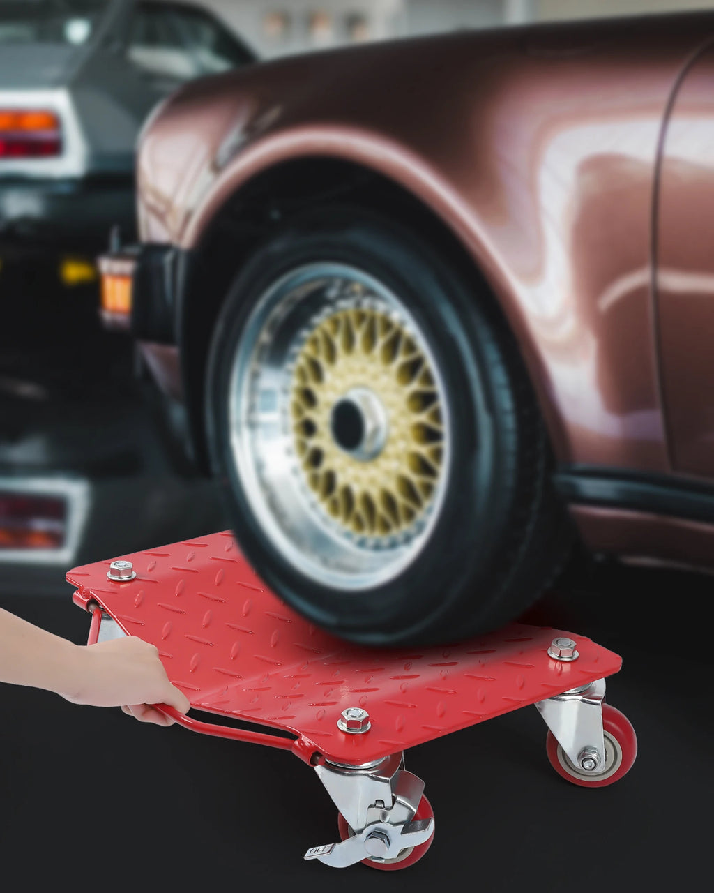 Car Tire Wheel Trolley Dollies 2/4PCS 1500lb Each Weight Capacity Vehicle Skate Moving Tire with 4 Casters Auto Repair Mover