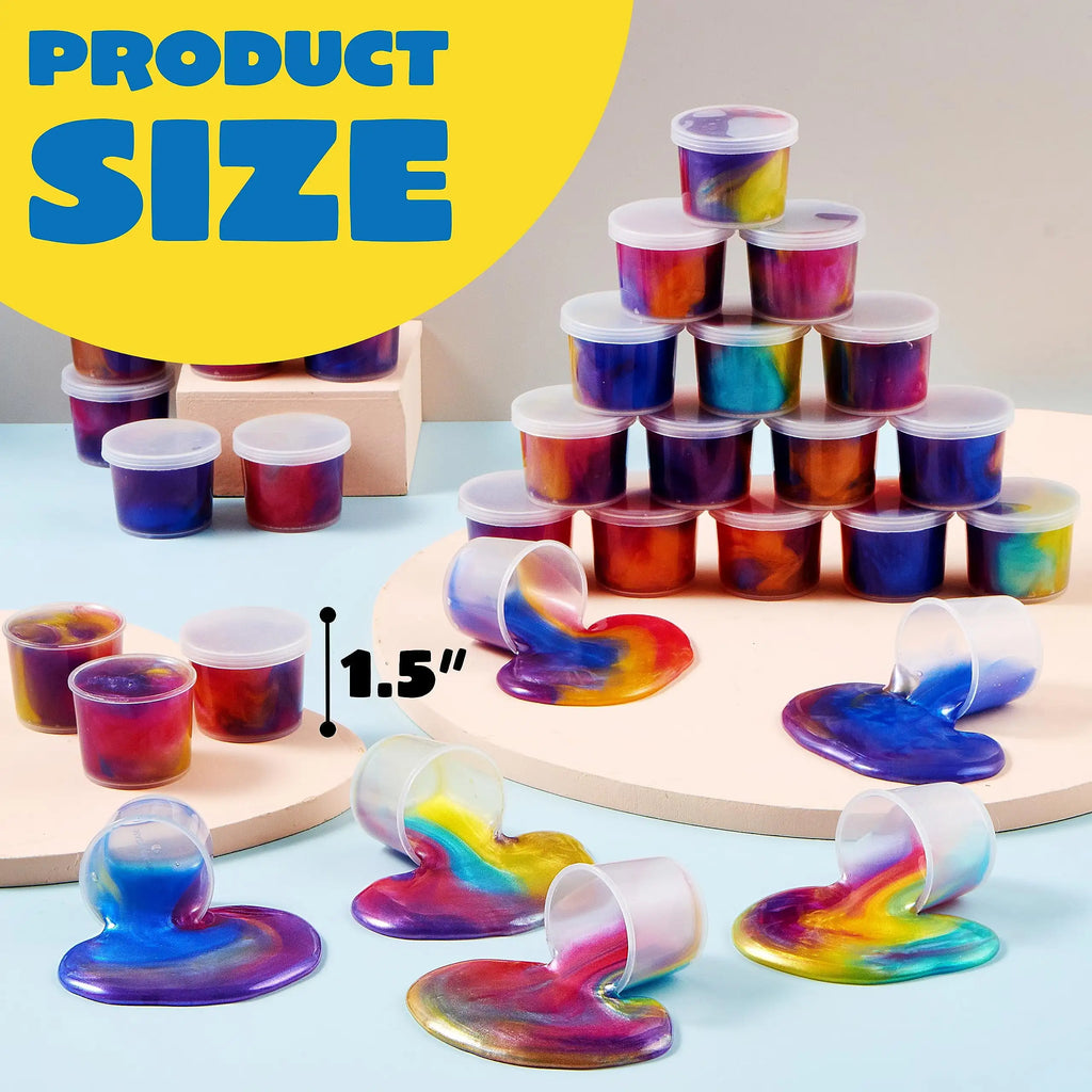 36 Pcs Galaxy Slime Cup Party Favors Stretchy Non-Sticky Safe for Classroom Reward Birthday Party Supplies