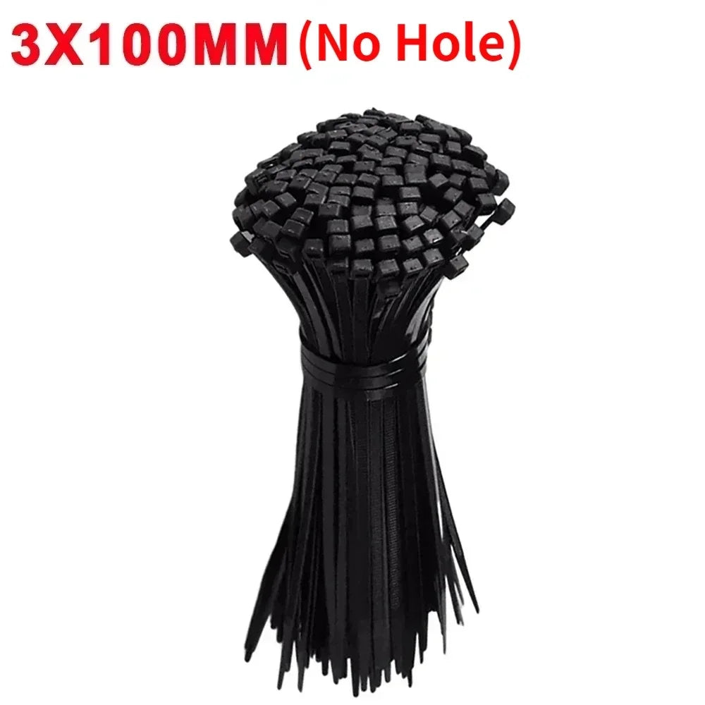 Nylon Cable Ties with Screw Hole Mount Self Locking Loop Wrap Bundle Ties Strap DIY Office Cables Wire Fasten Organizer