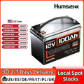 Humsienk 12V 100Ah Built-in 100A BMS Lithium Iron Phosphate Battery Packs For RV/ Vans/ Trolling Motor/Golf Cart/Camping/UL 1973