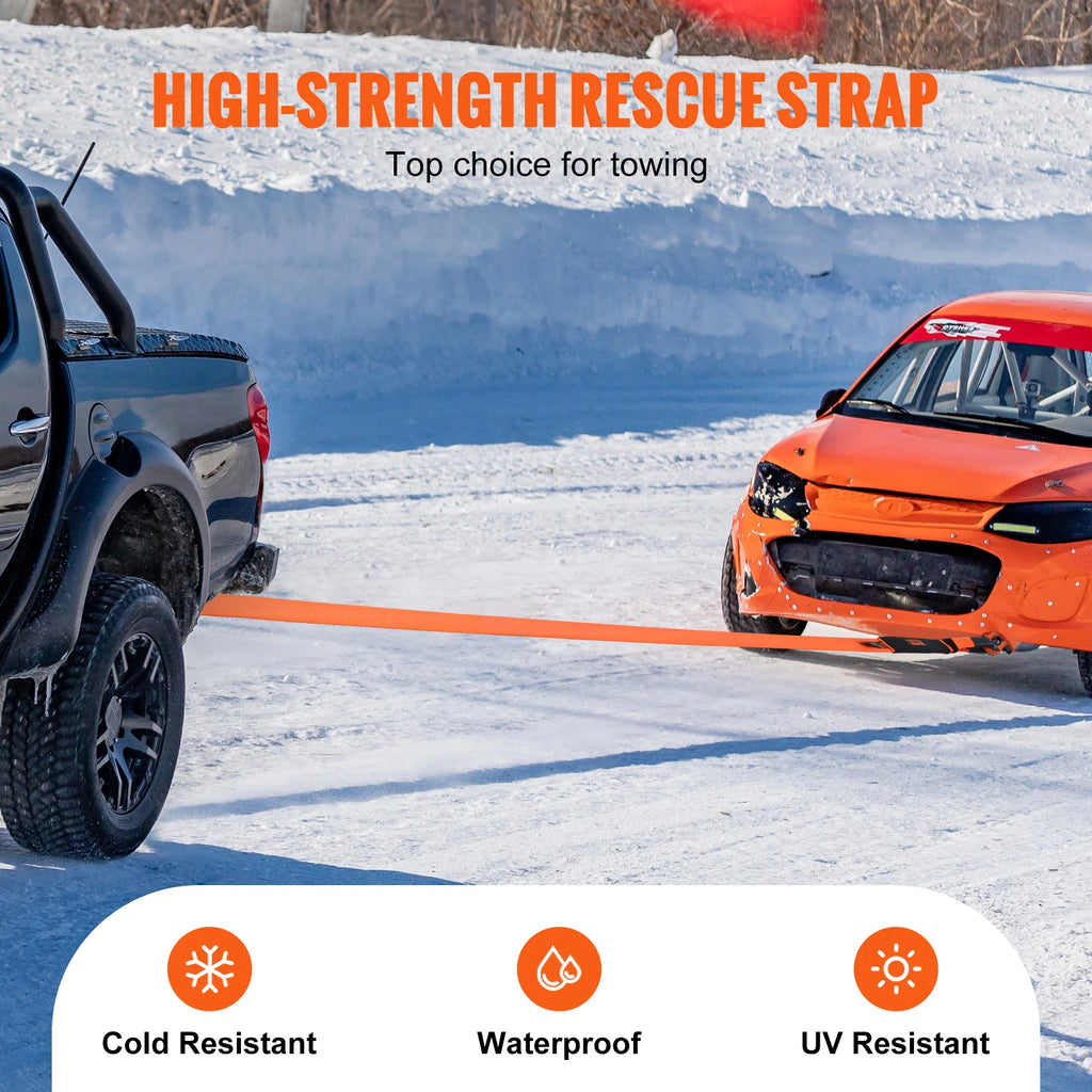 8/20/30ftCar Tow Cable Trailer Towing Pull Rope 2/3/4inWinch Line Extension Strap for Van Road Recovery Car Accessories