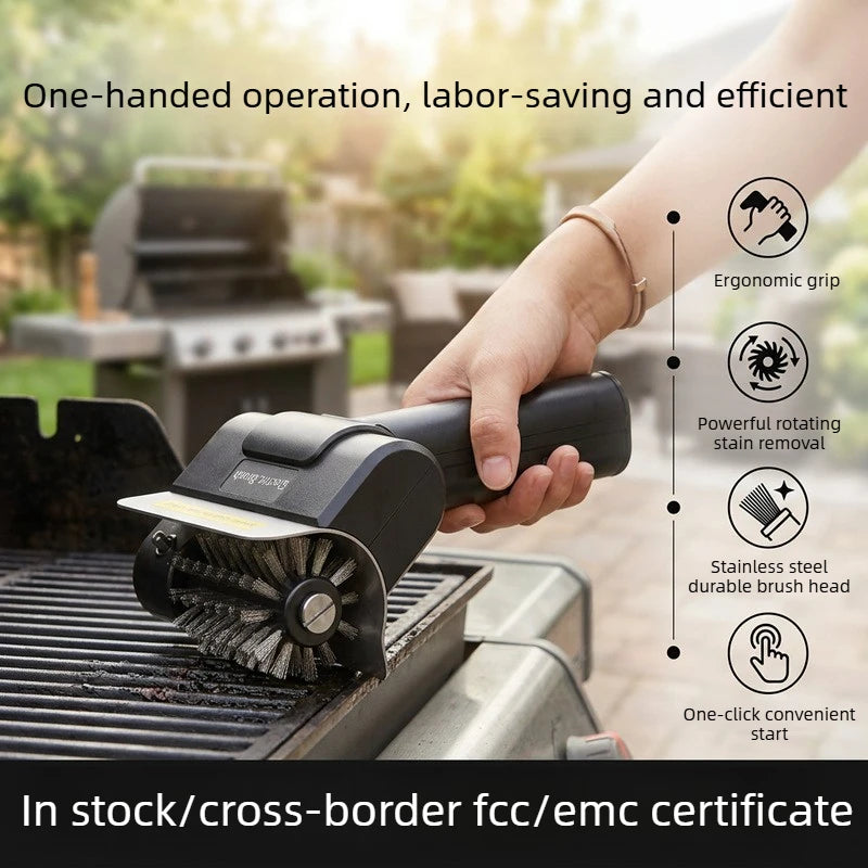 Cordless Electric Grill Brush Rechargeable BBQ  Cleaner Brush Heavy Duty Scrubbing Barbecue Grills