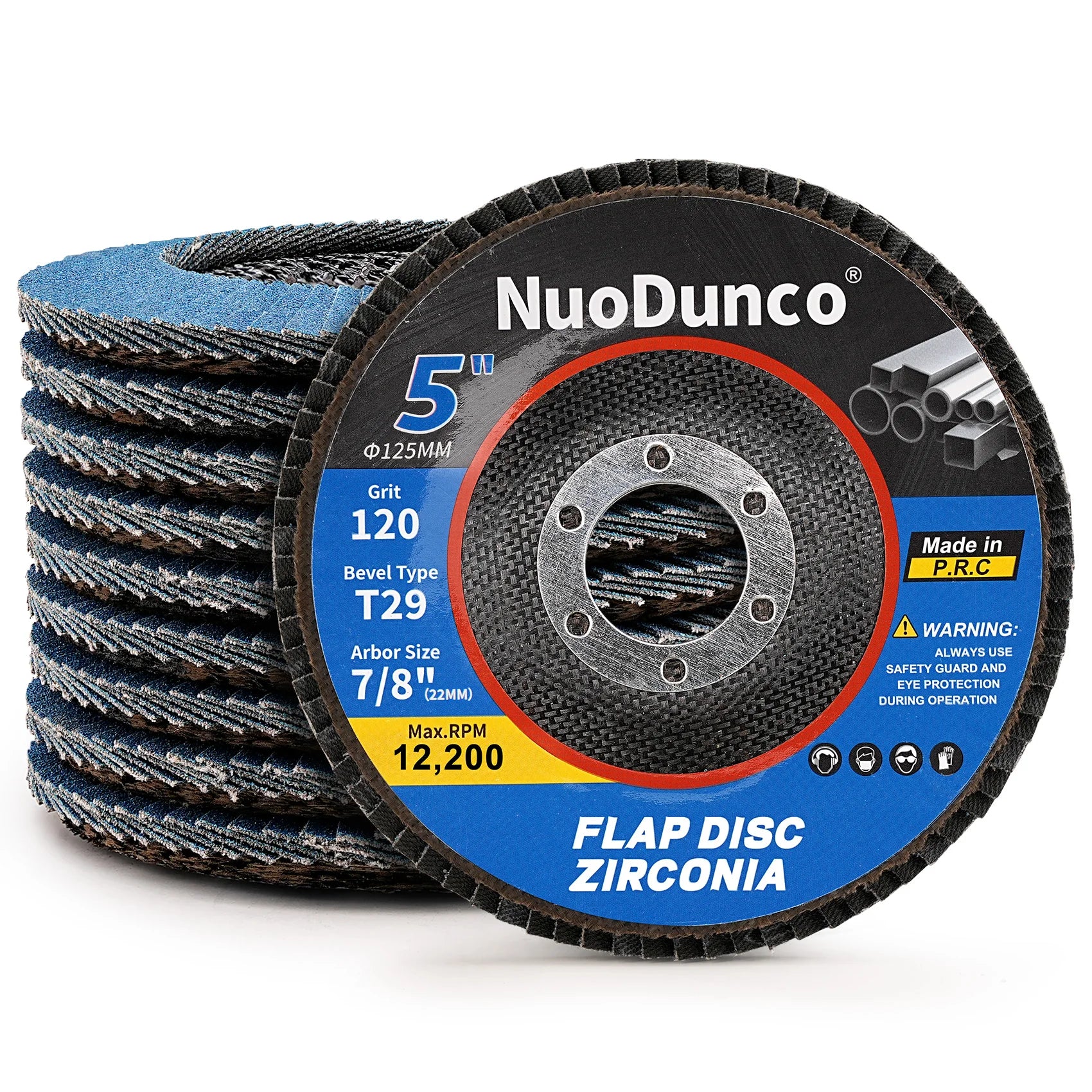 5pcs 5inch Flap Discs 125mm Grinding Discs Angle Grinder Sanding Discs for Metal